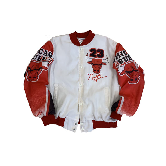 1990s Chalkline All-Over Print Chicago Bulls Satin Jacket