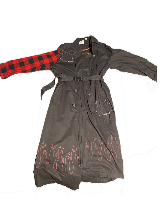 "BURNOUT" Trench Coat