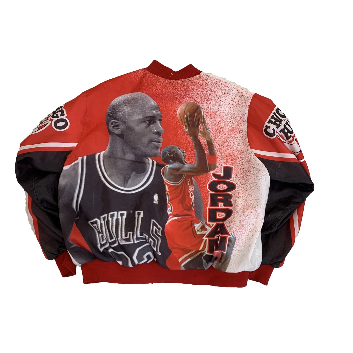 1990s Chalkline All-Over Print Chicago Bulls Satin Jacket
